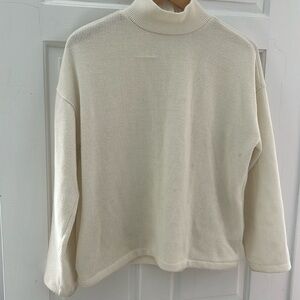 Madewell Mockneck button-back top in cream